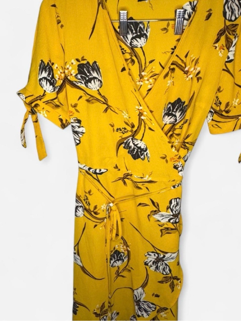 Yellow wrap dress